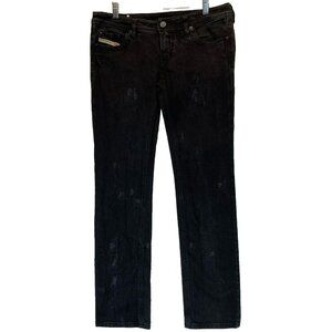 Diesel Jeans Womens 30x32 Lowky Low Rise Black Medium Wash Made Italy Stretch